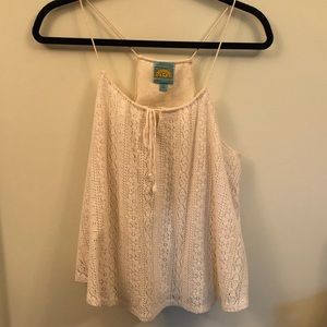 Cream lacy tank